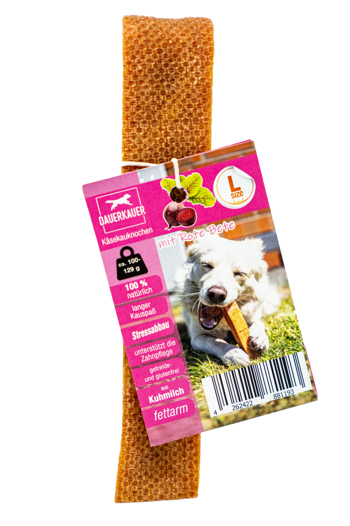 DAUERKAUER Hunde-Käsekauknochen mit Rote Bete